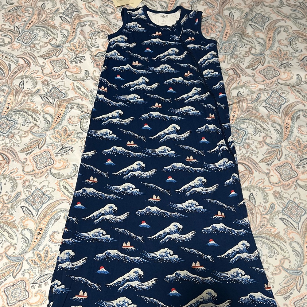 Kyte BABY Navy Blue Wave Pattern Sleep Sack